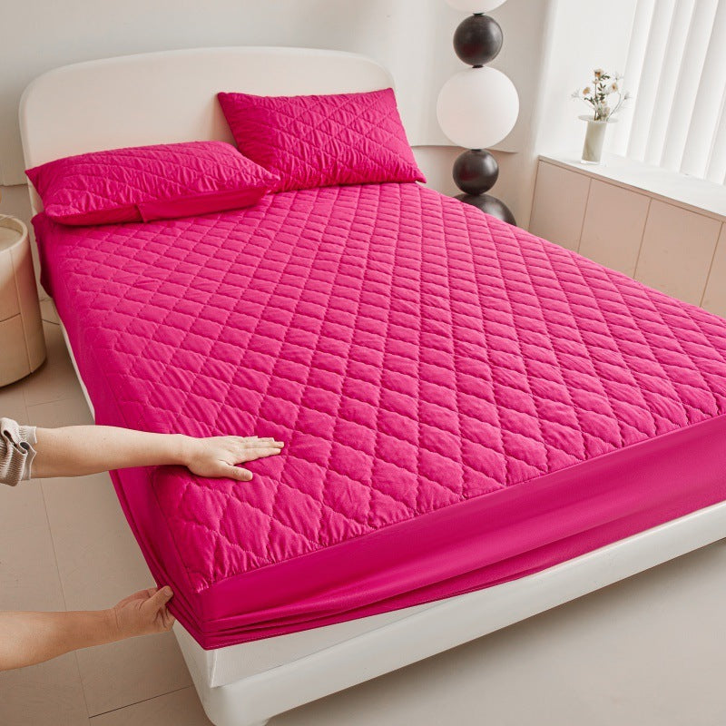 Diamond Lattice Quilted Waterproof Mattress Protector Three-piece Set