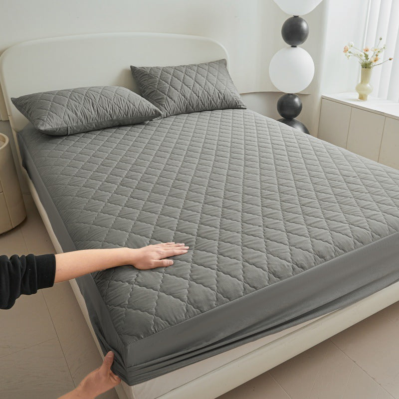 Diamond Lattice Quilted Waterproof Mattress Protector Three-piece Set