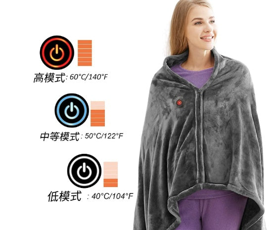 Electric Heated Plush Blanket – USB Powered Warm Shawl for Winter