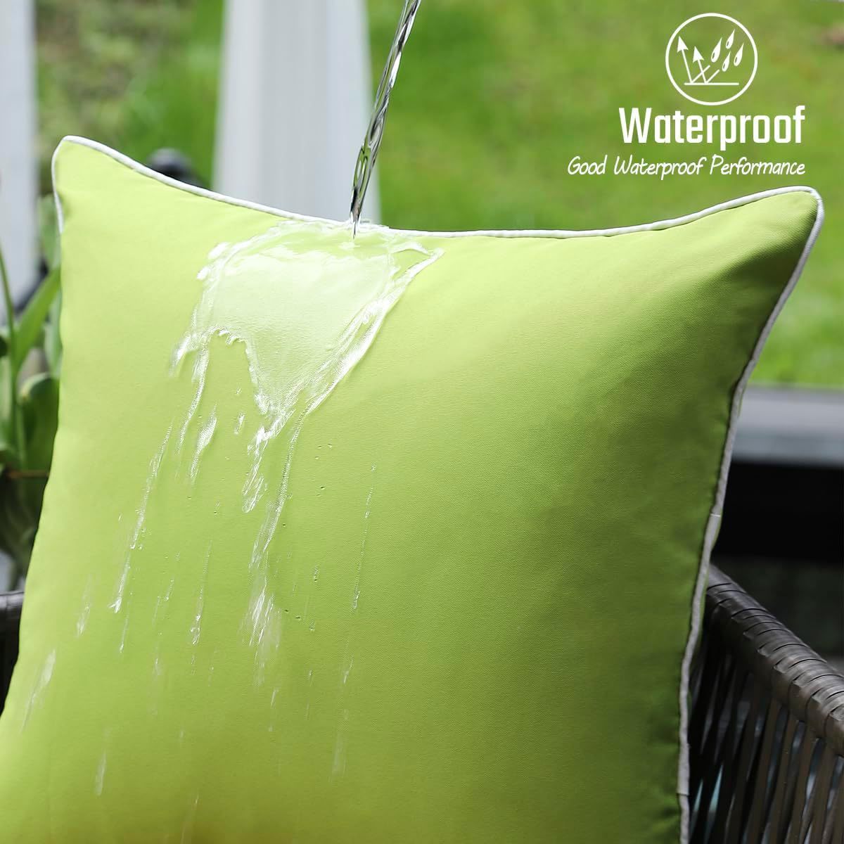 Outdoor Waterproof Solid Throw Decorative Pillow Cover Decorative Square Outdoor Pillows Cushion Case Patio Pillows For Couch Tent
