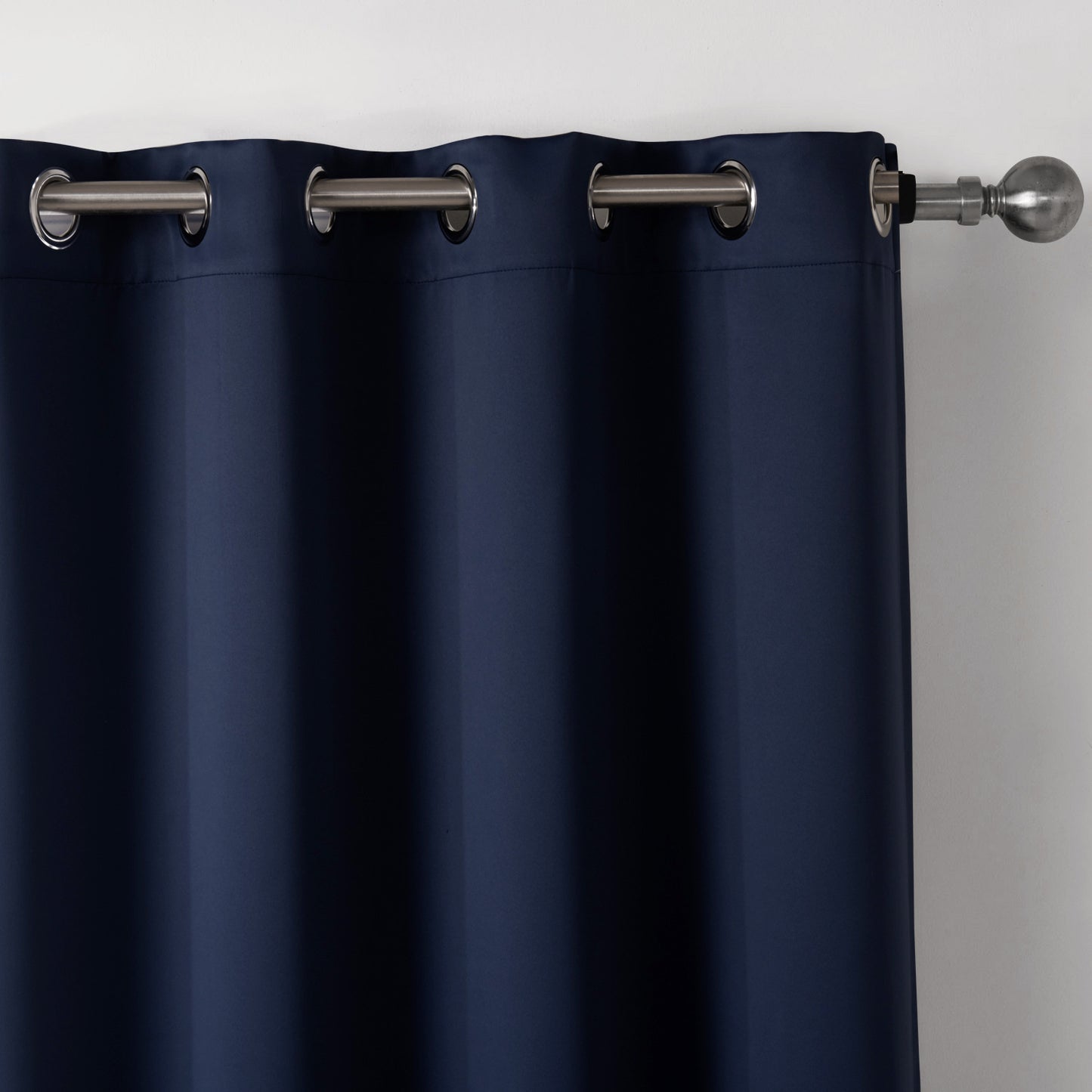 Modern Dark Blue Blackout Curtains – Printed Shading Fabric with Grommet Top