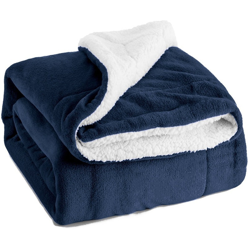 Ultra-soft Sherpa Lamb Blanket. Reversible fleece & sherpa design for all-season warmth. Perfect for bed, sofa & travel.
