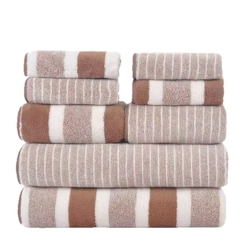 Coral Fleece Double-sided Thickened 8-piece Set Towels Square Scarf