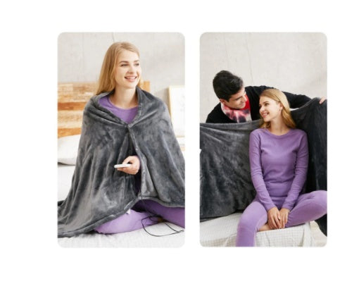 Electric Heated Plush Blanket – USB Powered Warm Shawl for Winter