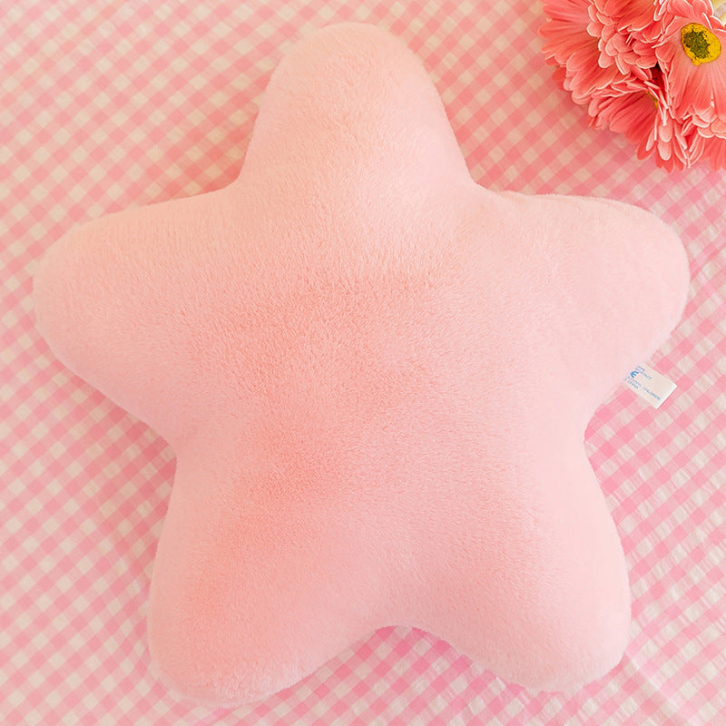 Star Pillow, Decorative Throw Pillows For Bed Couch, 15in Star Shaped Pillow Plush Floor Cushions Room Decor Pillow With Soft Faux Rabbit Fur For Sofa Bedroom Living Room
