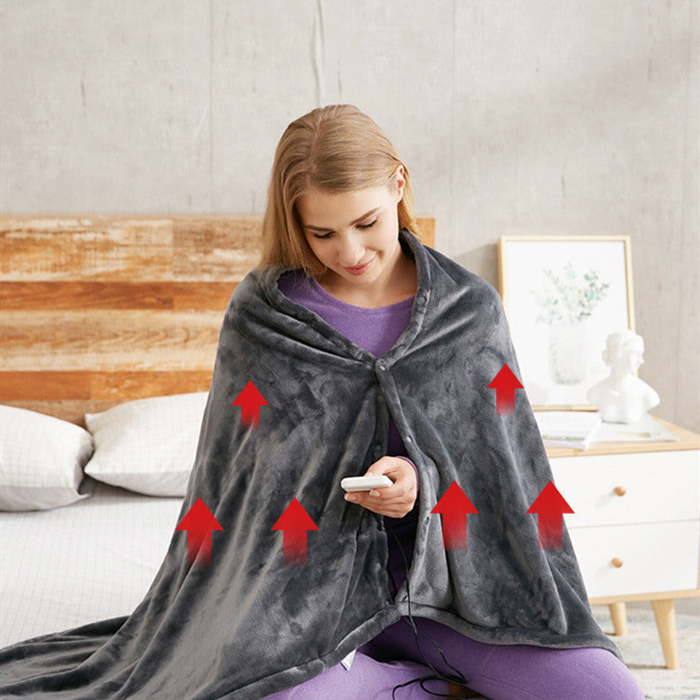 Electric Heated Plush Blanket – USB Powered Warm Shawl for Winter