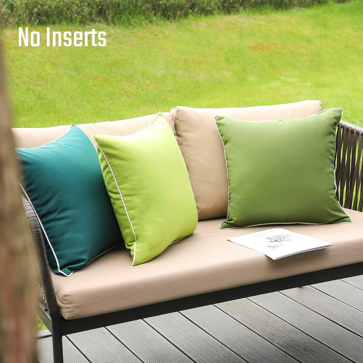 Outdoor Waterproof Solid Throw Decorative Pillow Cover Decorative Square Outdoor Pillows Cushion Case Patio Pillows For Couch Tent