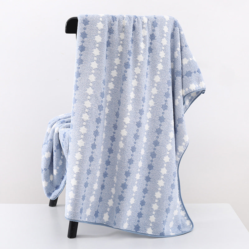 Wide Stripe Dark Stripe Coral Velvet Printing Towels Suit